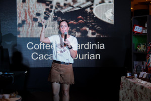 Chocolate Queen Lyss Bartl during her talk 