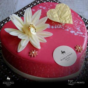 Dark and White Chocolate Cake with Caramelized Almonds from Cafe Pronto