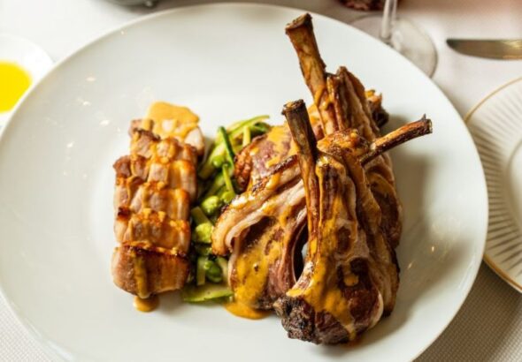 Finestra Lamb Rack & Pork with Fava Beans and Zucchini